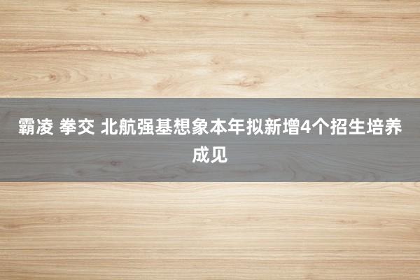 霸凌 拳交 北航强基想象本年拟新增4个招生培养成见