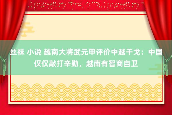 丝袜 小说 越南大将武元甲评价中越干戈：中国仅仅敲打辛勤，越南有智商自卫