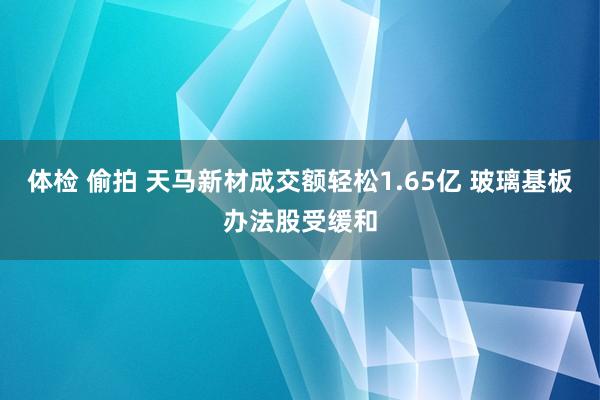 体检 偷拍 天马新材成交额轻松1.65亿 玻璃基板办法股受缓和