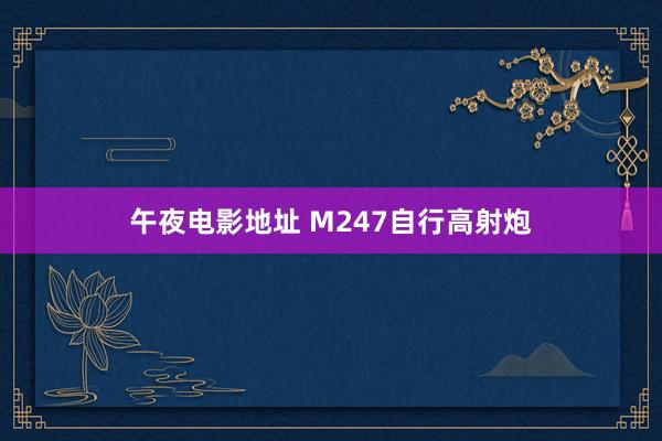 午夜电影地址 M247自行高射炮